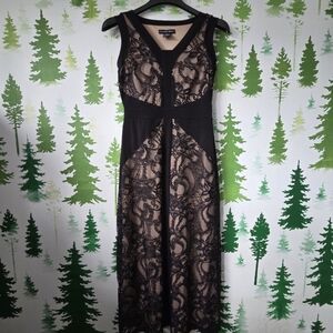 Elegant Candalite Petite Black Lace Dress.